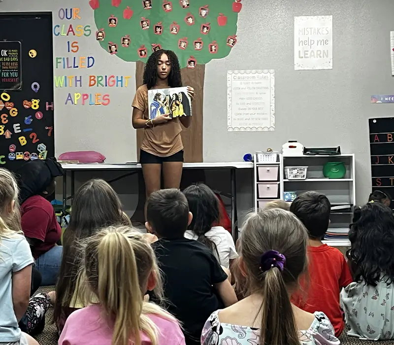 CEF Midland Basin instructor teaching the children about Jesus Christ. 